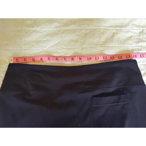 Zella Womens M Black Cinched Ankle Capri Leggings High Rise Pocket 86% Nylon - Picture 7 of 10